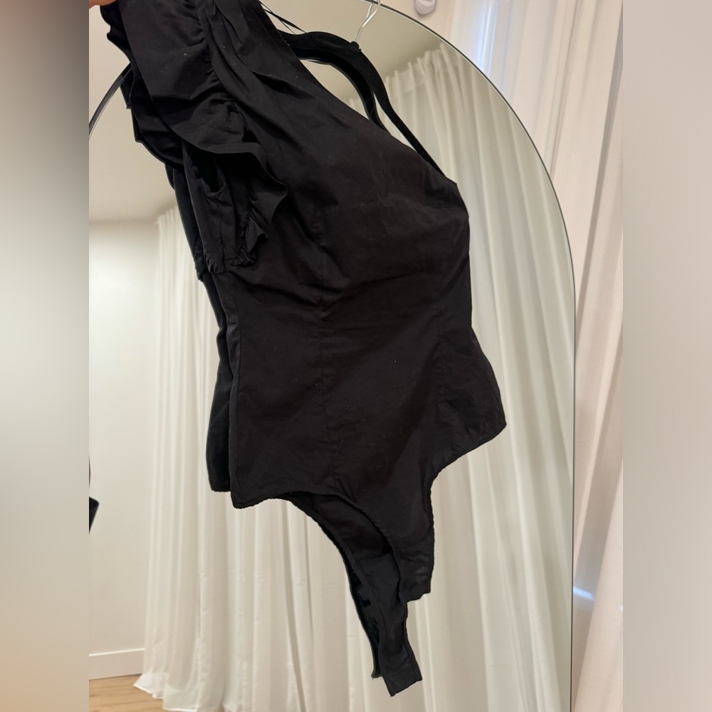 Zara Asymmetrical Ruffle Bodysuit